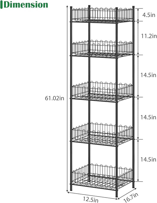 OYEAL Soda Can Organizer for Pantry 5 Tier Water Bottle Organizer Holder for Tumbler Travel Mug Cup, Freestanding Can Storage Organizer for Pantry Kitchen Living Room Organization