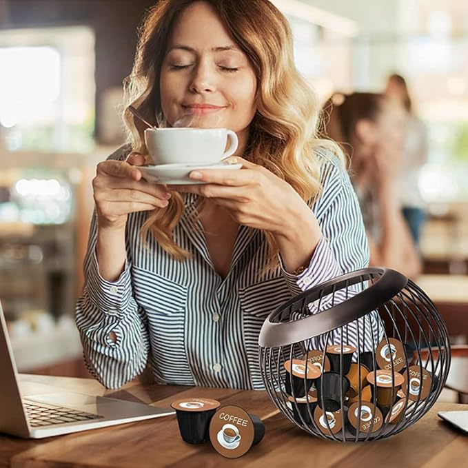 YYW Coffee Pod Holder - Large capacity k cup holder,easy to access and space saving design,Suitable for kitchen、living room or office area (White)