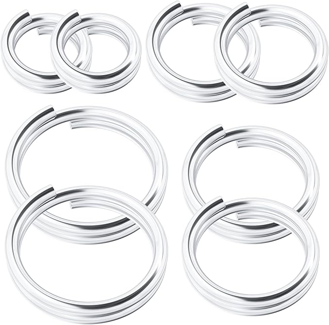 6pcs Jump Rings for Jewelry Making, 925 Sterling Silver Split Jump Ring, 5/6mm Double Loops Small Key Rings Open Connector Closures for Necklace Bracelets Jewelry Marking
