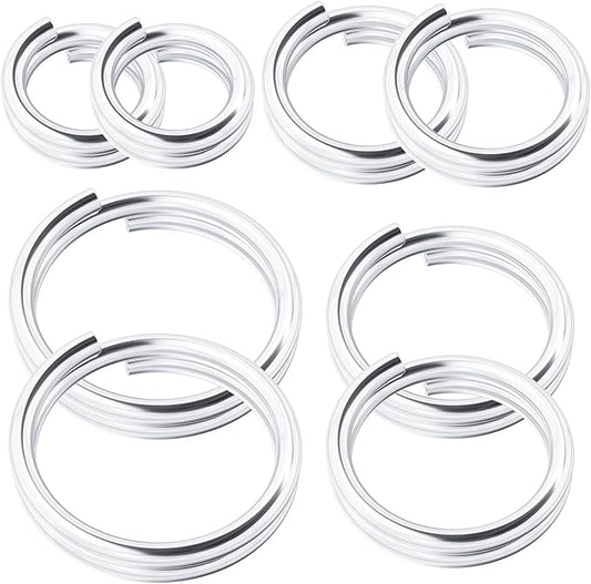 6pcs Jump Rings for Jewelry Making, 925 Sterling Silver Split Jump Ring, 5/6mm Double Loops Small Key Rings Open Connector Closures for Necklace Bracelets Jewelry Marking