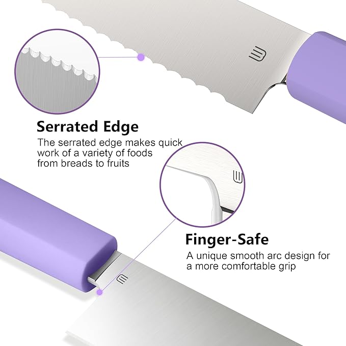 7.5" Serrated Bread Knife for Homemade Bread, Razor Sharp AR-RPM9 Steel & Innovative Wavy Edge, Professional Serrated Knife for Sourdough Bread Cake, Gift Box for Baker Home Chefs