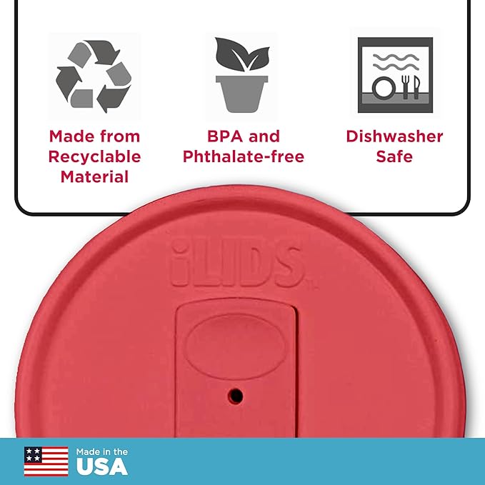 Mason Jar Drink Lid, Regular Mouth, Coral, 2-Pack