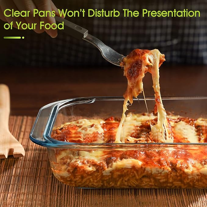 NUTRIUPS 2.4QT Square Glass Baking Dishes, 9x9In Square Baking Dish, Glass Baking Dish for Oven