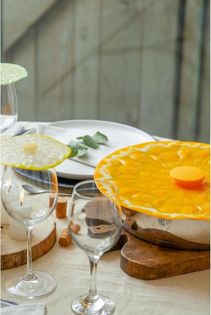 Charles Viancin - Orange Silicone Lid for Food Storage and Cooking - 11''/28cm - Airtight Seal on Any Smooth Rim Surface - BPA-Free - Oven, Microwave, Freezer, Stovetop and Dishwasher Safe