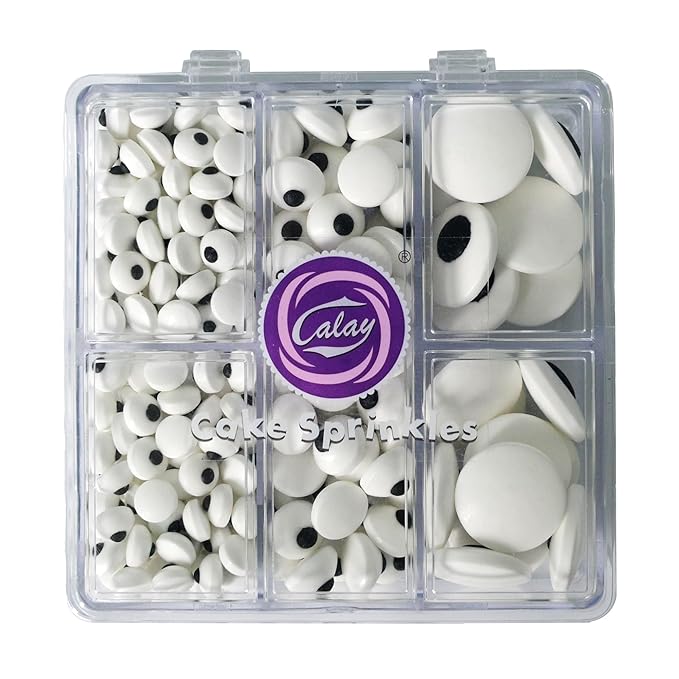 7mm 1cm 2cm Candy Eyes for Decorating Edible Googly Eyes Eyeballs Mix Size Halloween Christmas Sprinkles for Cupcakes Cake Toppers Cookies Baking Decoratings