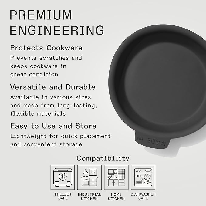 Made In Cookware - 10" Frying Pan Protector - Molded Silicone - Dishwasher Safe - Graphite