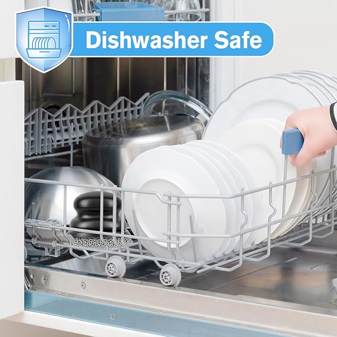 Onewly Cast Iron Scrubber and Scraper, Chain Mail Scrubber Cast Iron for Cleaning Dishes, Stock Pots, Pans, Griddles, Grills, Dish Scouring Pads