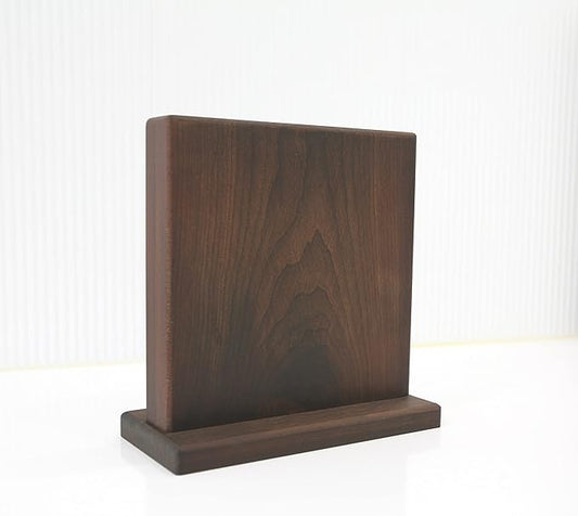 BOUMBI Beautiful Wood Grain Wooden Magnetic Knife Block with Strong Magnets Double Side Cutlery Display Stand Storage Rack (Carbonized Maple Wood)