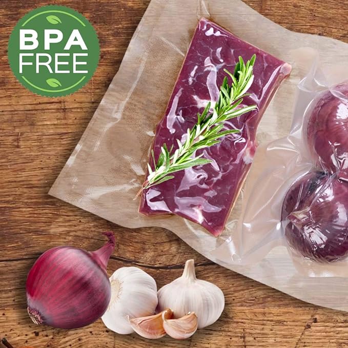 MakMeFre 200 Pint Size 6"x10" Vacuum Freezer Sealer Bags for Food, BPA Free, Heavy Duty Commercial Grade, Sous Vide Vaccume Safe,Vaccume Seal Pre-Cut Bag white