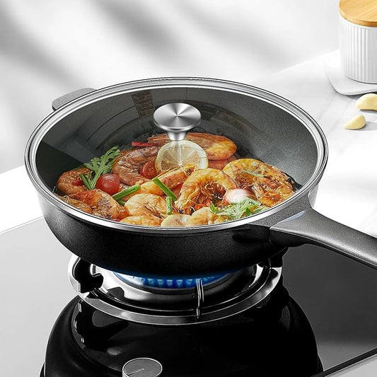 10.25 inch Tempered Glass Lid, Versatile Round Replacement Glass Cover for 10.25 inch Skillets, Pots and Pans, and Dutch Ovens - Dishwasher and Oven Safe up to 400°- 26CM