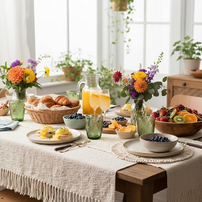 Vintage Drinking Glasses Set Of 4-10 oz Textured Green Glass Cups, Cute Green Glassware for Home & Bar, Retro Style Embossed Drinkware, Unique Decorative Cocktail Cup Sets - Heavy Duty & Durable