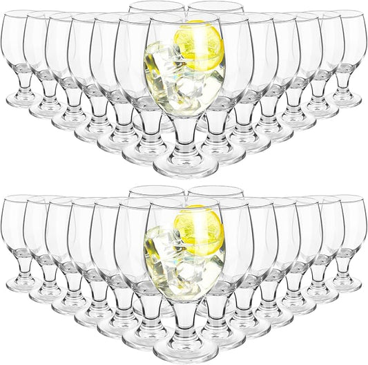 Patelai Set of 30 Clear Glasses 13.5 oz Water Goblet Glass Stemmed Water Glasses for Juice Wine Beer Tea Milk Cold Beverages Drinks Dishwasher Safe