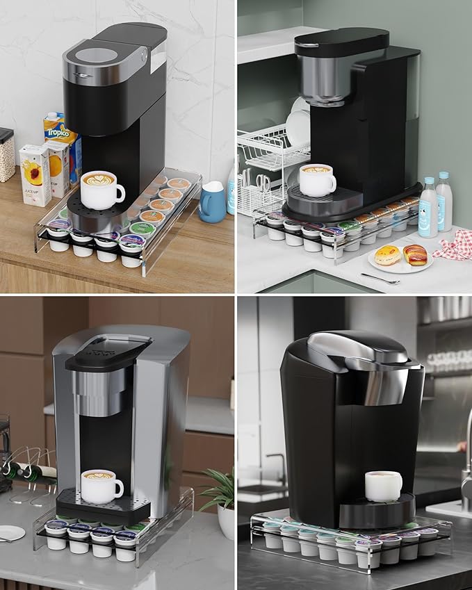 K Cup Holder，Coffee Pod Holder Drawer Capsule Display Storage for K-cup 24pods
