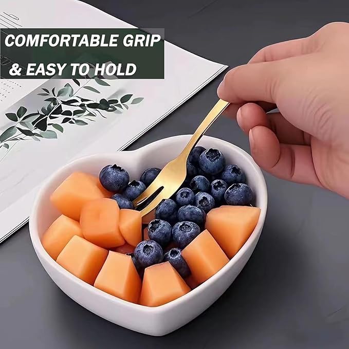 5.51-inch SUS304 Stainless Steel Mini Fruit Forks For Dessert Seafood Butter pats Pickles Olives Cheese Tasting Cocktail Appetizer, Dishwasher Safe (Set of 6)