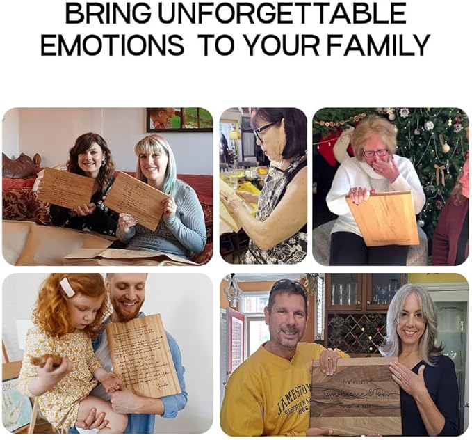 Personalized Maple Wood Cutting Board – Custom Family Tree Engraving with Couple's Names – 8x12 Inches – Gift for Wedding, Anniversary, Christmas, Housewarming – Great for Parents and Friends