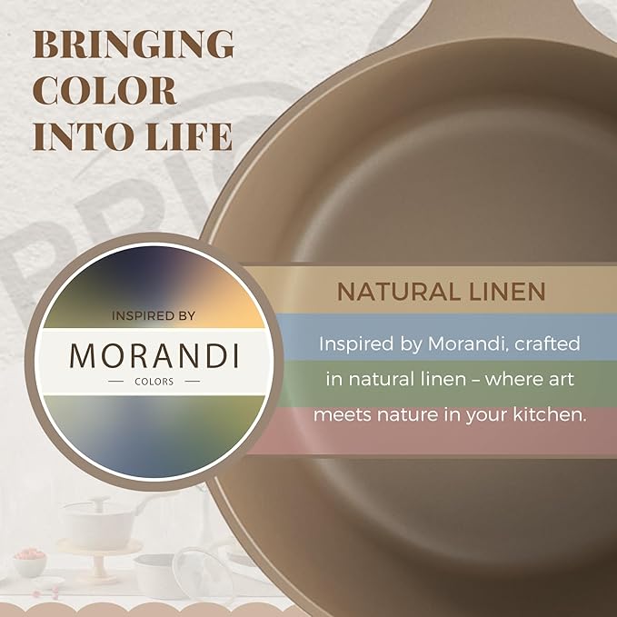 PRICUSIS Nonstick Saucepan with Lid, 2.7 Quart Sauce Pan, Healthy Sauce Pot with Pour Spouts for Multipurpose Use, PFOA Free, Induction Compatible, Apricot