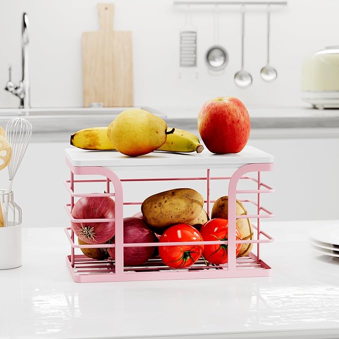 Small Grocery Bag Holder,Wall Mount Trash Bag Holder Dispenser with Bamboo Top,Suitable for Garbage Bags of 100 Rolls under 13 Gallons,Pink