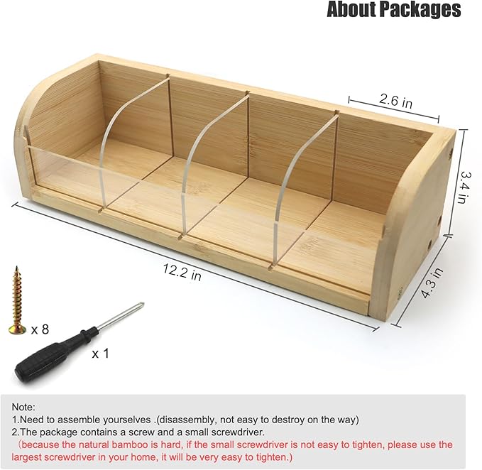 Bamboo Tea Bag Organizer Storage Holder for Tea Bags, Bamboo Tea Box Containers Tea Rack Teabag Station Stand for Cabinet Countertop Office