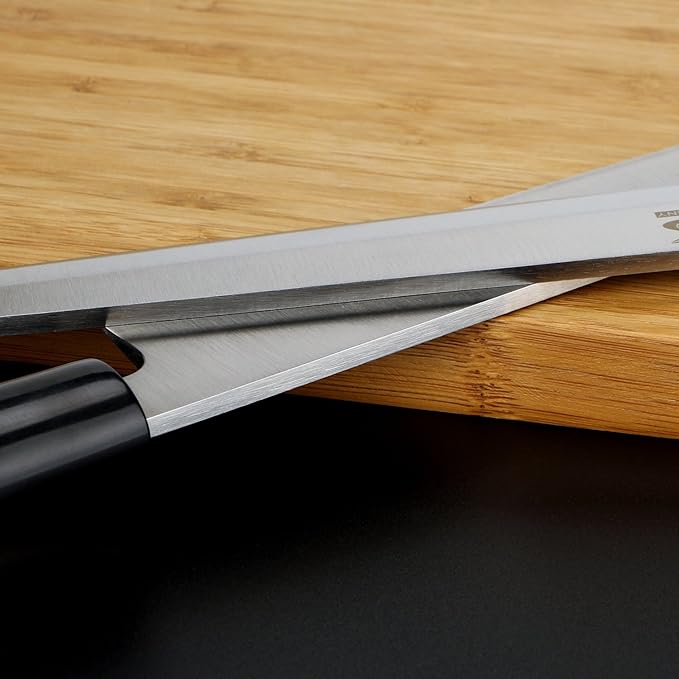 MSY BIGSUNNY 10" Yanagiba Sushi Knife - Stainless Steel With Rose Wood Handle - Professional Slicing Chef Knife for Sashimi