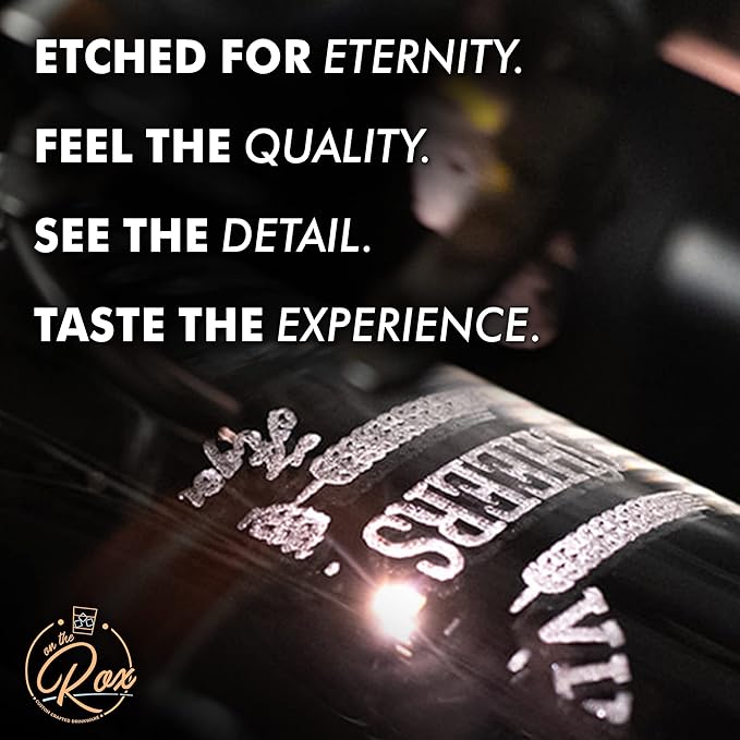 On The Rox Drinks Personalized Whiskey, Bourbon Monogram Glass Gifts - 11 oz Name Monogram Scotch Glass Set of 2 - Custom Cocktail, Rocks, Brandy Glasses