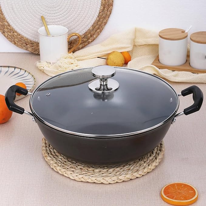 9 Inch Pan Lid for Frying Pan, Skillet, 4mm Clear Tempered Glass, Compatible with Dishwasher and Ovens