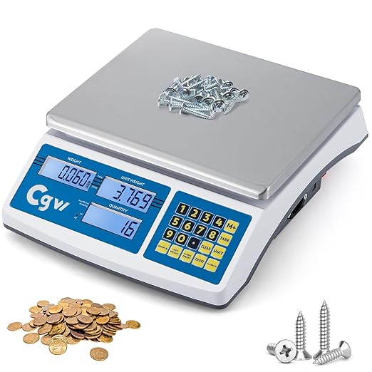 CGOLDENWALL Industrial Counting Scale lb/g/kg Digital Inventory Scale for Small Parts, Coins, Piece (88lb/0.0022lb, 40kg/1g)