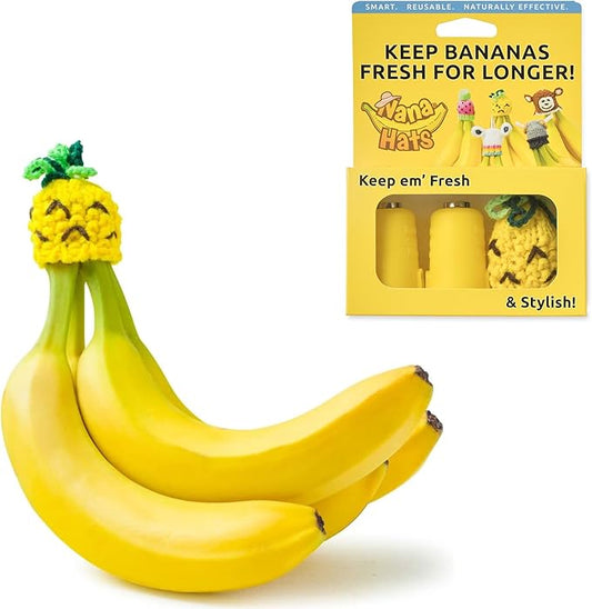 NANA HATS Banana Freshness Preserver, Keep Bananas Fresh Longer, Ideal for Organic Bananas, Innovative Banana Holder for Home Use, Extend Freshness of Your Fruit, AS SEEN ON SHARK TANK, Pineapple