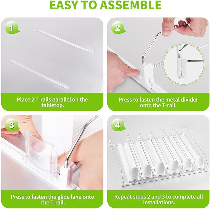 Coanto Drink Organizer for Fridge, Soda Can Dispenser for Refrigerator, Automatic Self-Pushing Fridge Drink Dispenser Holds up to 30 Cans, 6 Row