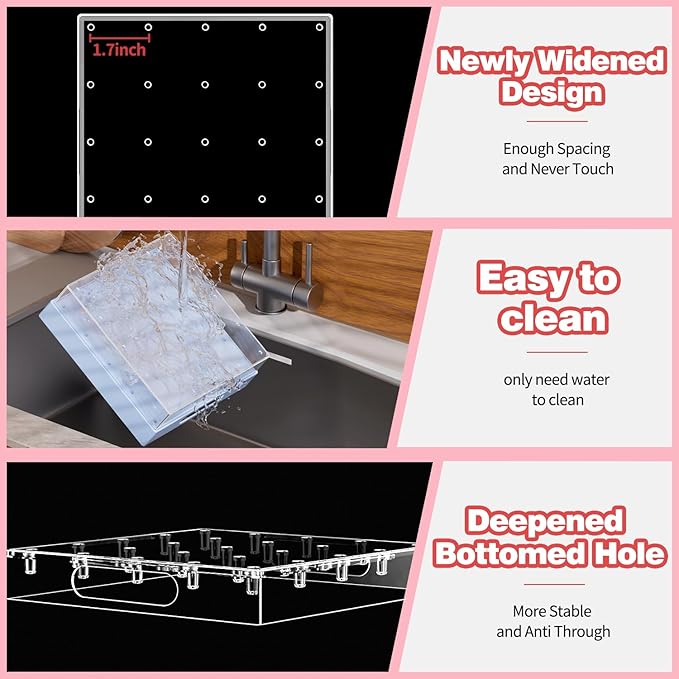 Cake Pop Stand,25 Holes Clear Cake Pops Display Holder,Cake Pop Sticks Kit, Candy Pop Holder,cake pop mold for Party,Wedding,Birthday(Blue,1-Pack)