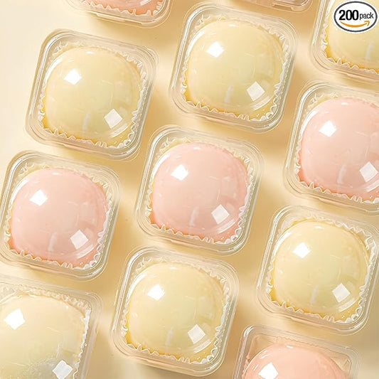 200 Pack Individual Cupcake Containers Thick Clear Dome Cupcake Holder Single Cupcake Container for Wedding Baby Shower Birthday Party Supply
