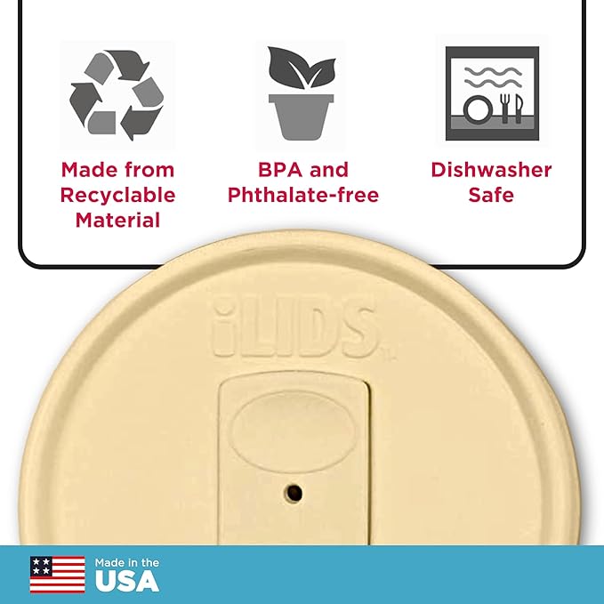 Mason Jar Drink Lid, Regular Mouth, Butter, Pack of 2