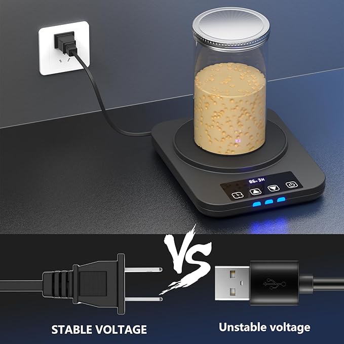 Sourdough Starter Warmer, Precise 1°F Thermostat Control (70-100°F) Sourdough Warming Mat, Smart memory Warming On/Off, 12-Hour Timer Sourdough Warmer（Black）