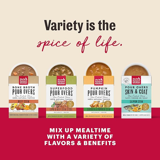 The Honest Kitchen Meal Booster: 99% Turkey & Duck Dog Food Topper, 5.5 oz (Pack of 12)