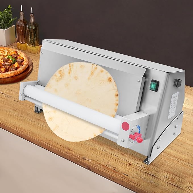 Electric Pizza Dough Roller Sheeter, 3-18" Diameter Table Top Pizza Press Machine, Pizzas Pressing MachineS, for Restaurants, Cake Shops, Desserts Store, Pancake Shop
