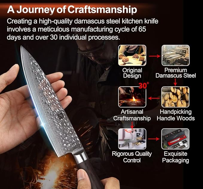 XINZUO 8 Inch Damascus Chef Knife,67 Layers Damascus Steel Kitchen Knife,Sharp Professional Japenese Chef Knife with Gift Box, Dark Brown Pakkawood Handle