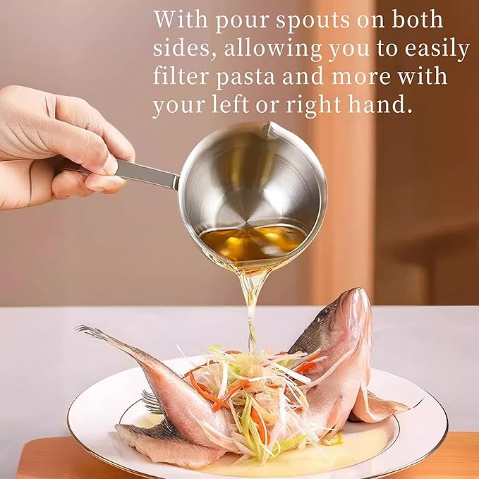 Stainless Steel Butter Warmer, Mini Butter Melting Pot with Dual Pour Spout Small Saucepan Milk Pan for Coffee Smaller Liquid Portions (150ML)