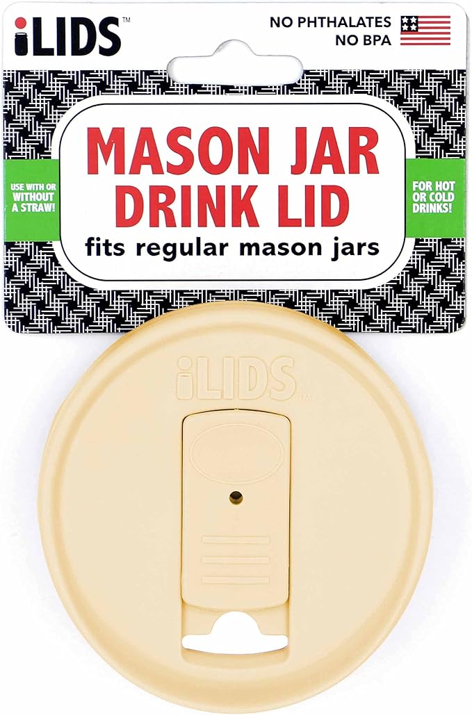 Mason Jar Drink Lid, Regular Mouth, Pastel Colors, Pack of 4