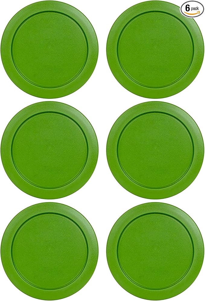 Replacement Lids for Pyrex 6 & 7-Cup Glass Food Storage Container Bowls, 7.5-Inch Plastic Round Lids Covers fits Pyrex 7402-PC, Airtight & Leakproof (6-Pack, Green)