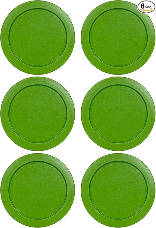 Replacement Lids for Pyrex 2-Cup Glass Food Storage Container Bowls, 5-Inch Plastic Round Lids Covers fits Pyrex 7200-PC, Airtight & Leakproof (6-Pack, Green)