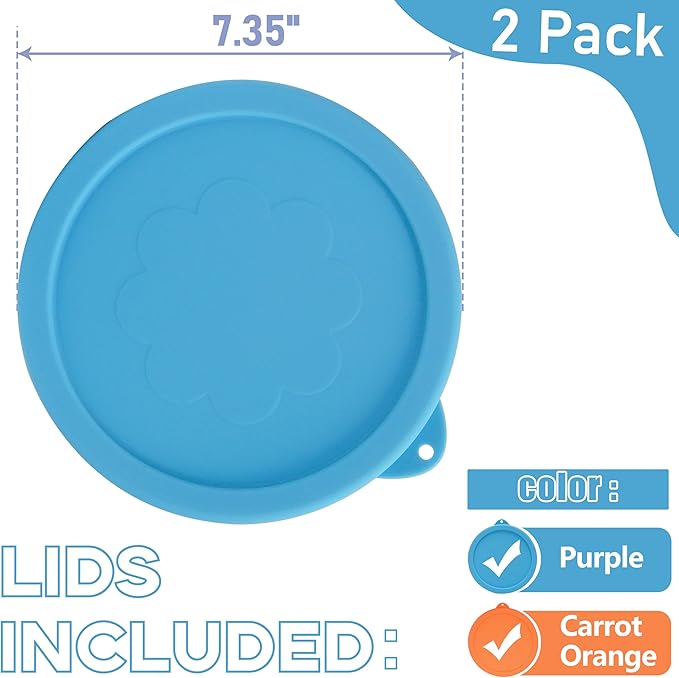 7 Cup Silicone Replacement Lids Storage Cover for Pyrex 7402-PC Glass Bowls (Container not Included) 2 Pack Microwave, Dishwasher and Freezer Safe