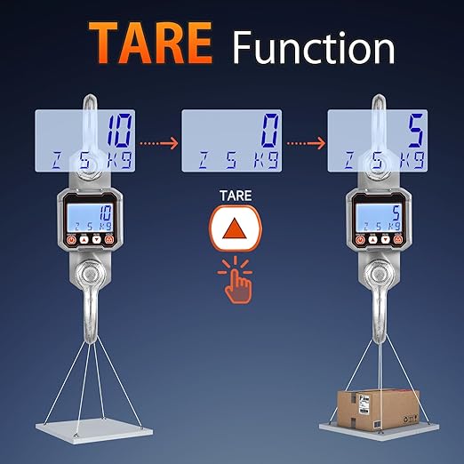 Bonvoisin Digital Crane Scale 11000lb Hanging Scale Heavy Duty Industrial Hanging Weight Scale with Peak Function (5000KG)