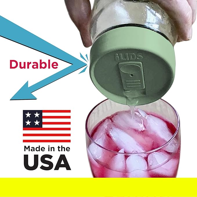 Mason Jar Drink Lid, Regular Mouth, Celery, Pack of 2