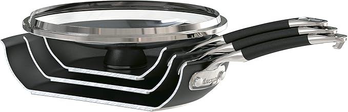 Anolon SmartStack Hard-Anodized Nesting Pots and Pans Set/Cookware Set, 10-Piece, Black