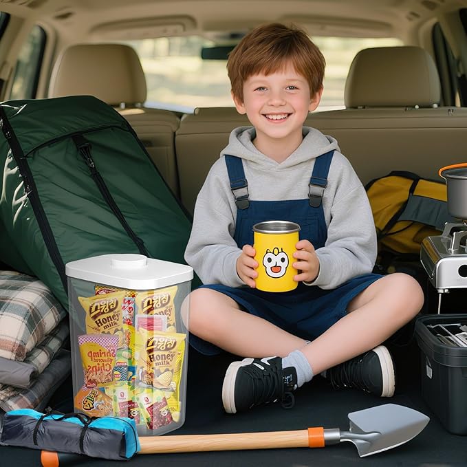 5-8 Lbs/6Qt Airtight Dog Cat Food Storage Container and Pet Storage Bin BPA-Free, PET Clear Stackable Dog Treat Containers Measuring Scoop Suitable for Dogs Food, Cats Food and Other Dry-2Pack