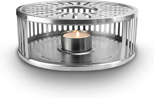 Creano Black Stainless Steel Tea Warmer with Tea Light Holder - Tea Cosy - Stable Not Rattling - Rechaud Suitable for All Teapots