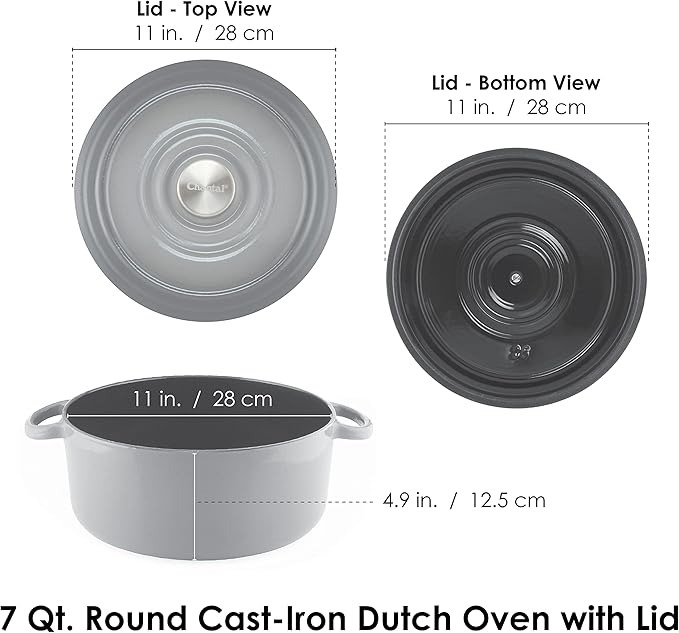 Chantal Enameled Cast Iron Cookware, 4 pc Set, Fade Grey