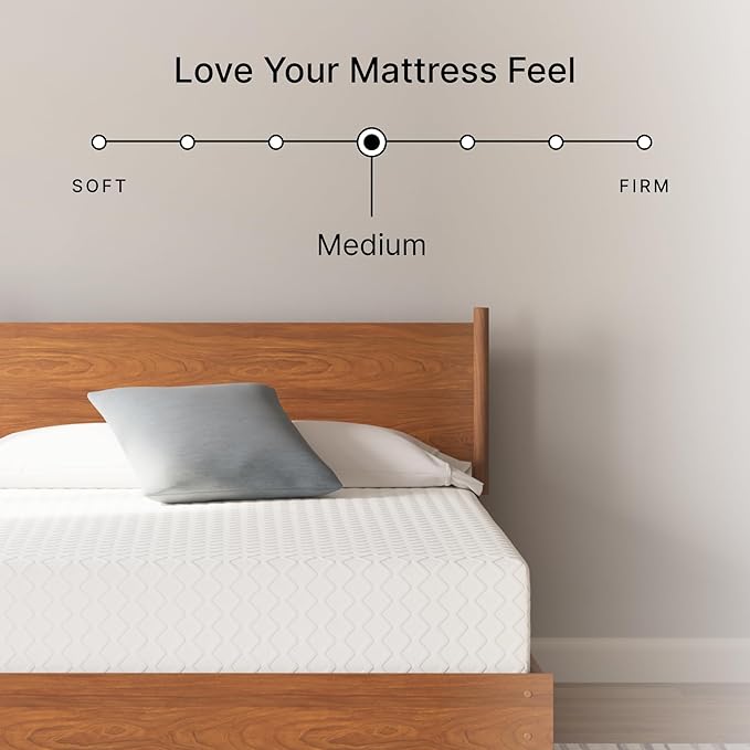 Signature Design by Ashley Full Size Chime 12 Inch Medium Firm Memory Foam Mattress with Green Tea & Charcoal Gel for Pressure Relief, Fiberglass Free, Mattress In A Box