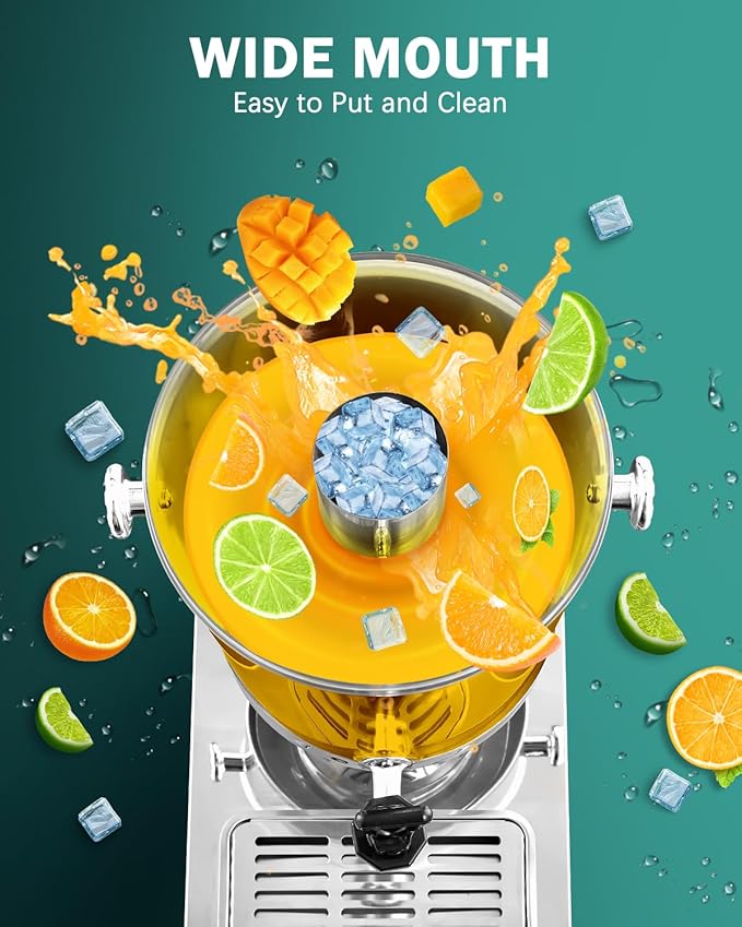 4 Gallon Large Drink Dispensers for Parties, [Easy-to-Clean Drip Tray Design] [Cold & Hot Dual-Use] Beverage Dispenser with Stand & Ice Core, Stainless Steel Juice Dispenser for Lemonade, Catering