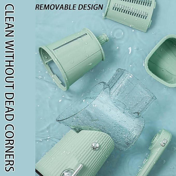 Ultimate Kitchens Ally 5 in 1 Food Chopper, Roarrave Grater with 10 pcs Interchangeable Blades, Multifunction 5 in 1 Hand Crank Food Chopper for Kitchen (Green)