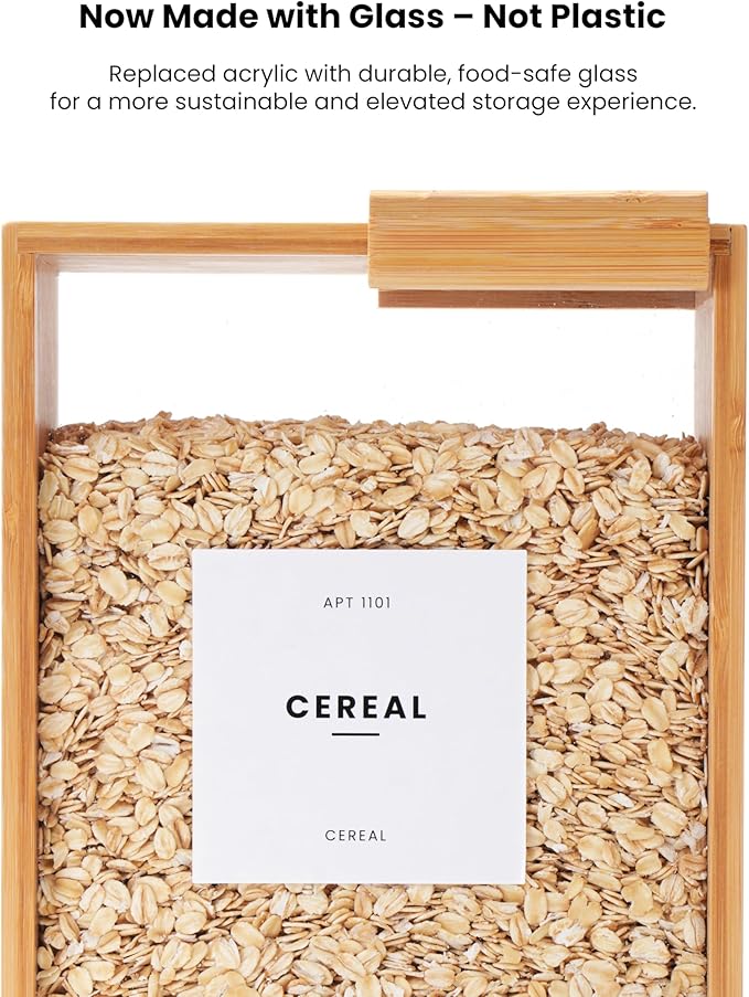 APT 1101 Food Dispenser 2L | Kitchen Organizers and Storage | Food Containers & Cereal Dispenser for Pantry Organization And Storage Container | Cereal, Rice, Flour, Snack (Glass, 2)